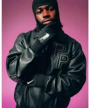 4Batz Stone black Pelle Pelle leather jacket featuring premium leather, bold streetwear design, and luxury hip-hop style