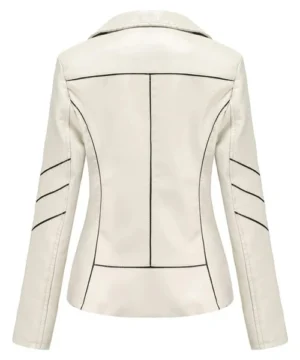 Beige cruiser-style jacket designed for comfort, sleek silhouette, and versatile everyday outerwear