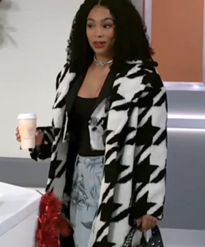 Chelsea Hamilton houndstooth coat featured in Beyond The Gates 2025 collection