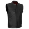 Black Fury biker vest featuring premium leather, bold motorcycle design, and rugged streetwear appeal
