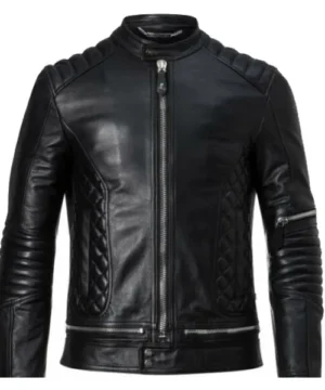 Black Legend bomber jacket crafted from premium leather with a classic aviation-inspired silhouette and refined detailing.