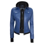 Blue Nova Bomber Hooded Jacket