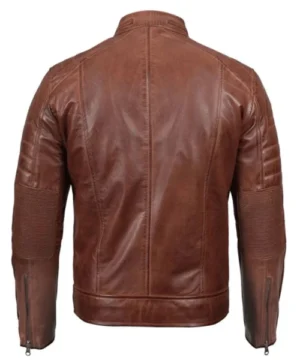 “Premium brown Modern Nomad biker jacket featuring smooth leather texture, modern silhouette, and stylish riding aesthetics.