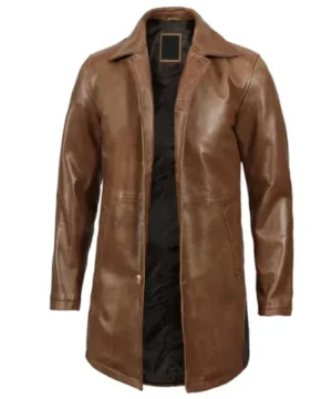 Brown Winchester coat featuring premium fabric, classic longline design, and sophisticated outerwear style