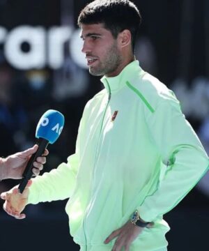 Carlos Alcaraz 2026 Australian Open sporty track jacket performance wear