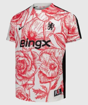 Official Chelsea FC remembrance T-shirt designed for pre-match events and fan wear