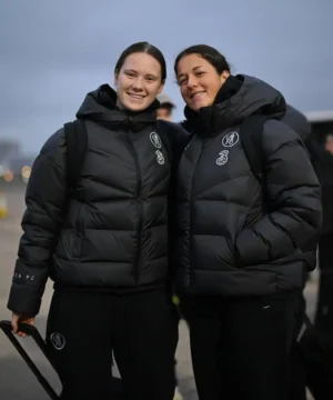Chelsea FC puffer jacket inspired by the UEFA Women’s Champions League style