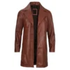 Cognac wax artisan distressed leather coat featuring premium leather, rugged vintage design, and timeless outerwear style