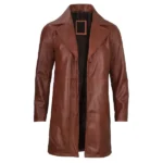 Cognac Wax Artisan Distressed Leather Coat