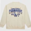 Dodgers 2025 World Series Champions sweatshirt celebrating championship legacy with bold graphics and premium fan apparel styling