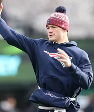 Drake Maye New England Patriots sideline hoodie NFL team fan apparel