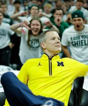 Michigan vs Michigan State game jacket worn by Dusty May with structured fit, durable stitching, and sporty fanwear appeal