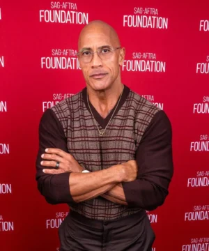 Dwayne Johnson sweatshirt from SAG-AFTRA Foundation Conversations event with premium design
