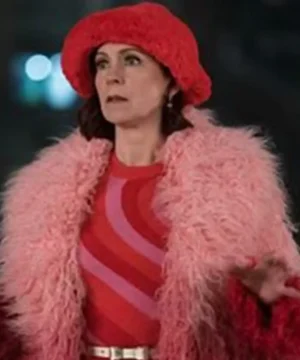 Carrie Preston ombre fur coat featured in Elsbeth Season 2 with luxurious design