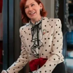 Elsbeth S03 Carrie Preston Polka Dot Crop Blazer