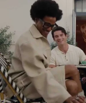 Emily In Paris S05 belted jacket with tailored silhouette, elegant finish and contemporary Parisian street style appeal