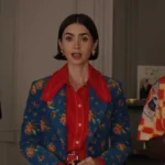 Emily In Paris S05 Emily Cooper Ruffle Trimmed Cotton Poplin Shirt