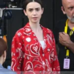 Emily In Paris S05 Lily Collins Red Paisley Shirt