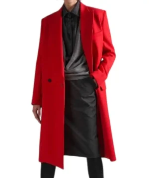 Lily Collins red coat from Emily in Paris S05 featuring bold color, contemporary silhouette and celebrity-inspired fashion appeal