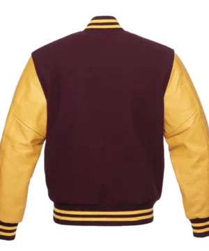 High-quality gilded maroon letterman jacket perfect for streetwear and everyday style