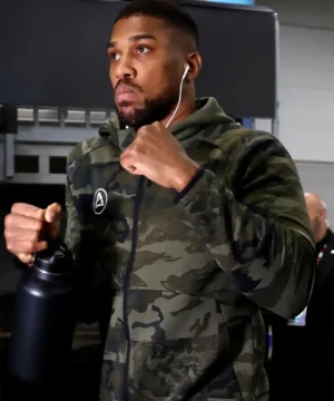 Camo jacket inspired by Anthony Joshua with durable construction, sleek fit, and contemporary urban streetwear appeal
