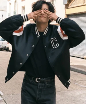 Kim Tae-Hyung Celine bomber black jacket inspired by BTS V luxury fashion style