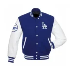 LA Dodgers Blue and White Varsity Jacket