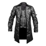 Men's Black Gothic Leather Trench Coat