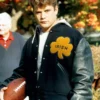 Notre Dame Rudy Irish letterman bomber jacket featuring classic college team styling, premium materials, and vintage athletic fashion appeal