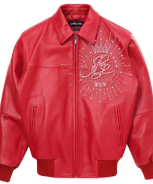 A$AP Rocky Pelle Pelle Anniversary jacket in red showcasing structured design, high-quality leather, and standout style