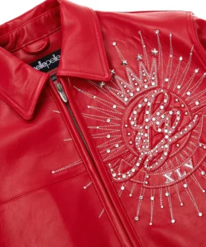 Pelle Pelle red Anniversary jacket inspired by A$AP Rocky combining classic streetwear aesthetics with modern celebrity fashion