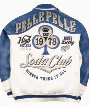 Pelle Pelle Winner Takes jacket in white inspired by Payroll Giovanni combining classic leather craftsmanship with modern hip-hop fashion