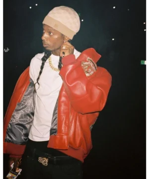 Playboi Carti Vulture Listening Party Pelle Pelle jacket featuring premium leather, bold streetwear design, and iconic hip-hop style