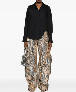 Kyle Richards button down shirt from RHOBH Season 15 with elegant silhouette, modern tailoring, and sophisticated Beverly Hills fashion appeal