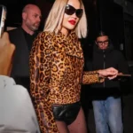 Rita Ora Paris Fashion Week Printed Jacket