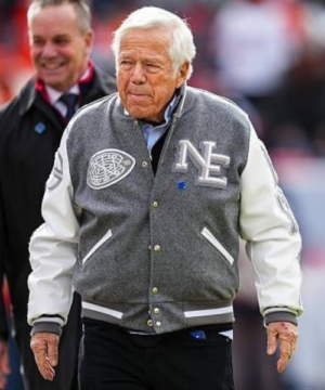 Robert Kraft New England Patriots AFC Divisional Playoff Varsity Jacket.