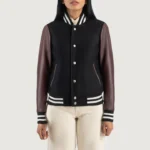 Savant Maroon & Black Hybrid Varsity Jacket