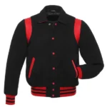 Scarlet Edge Black Varsity Jacket
