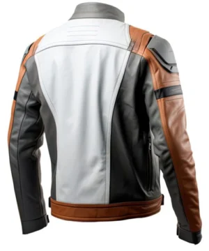 Premium Sleek Raven racer jacket featuring a streamlined silhouette, durable leather construction, and modern motorsport styling.