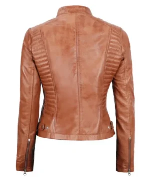 Fury racer jacket in tan combining timeless biker aesthetics with contemporary streetwear design