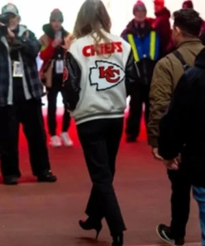 Kansas City Chiefs varsity jacket celebrity inspired game day fashion