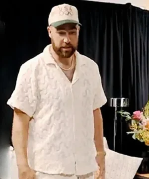 ravis Kelce crochet shirt from The End of an Era collection with premium detailing