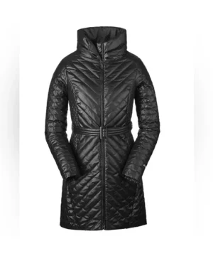 Stylish quilted tie waist parka inspired by Emilie Ikeda’s 2025 Today Show look