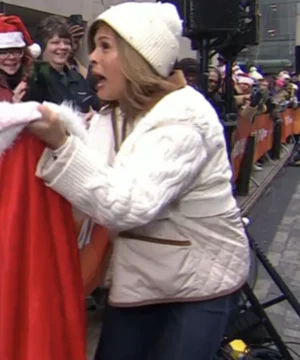 Hoda Kotb cable knit jacket with contrast trim featured on The Today Show 2025