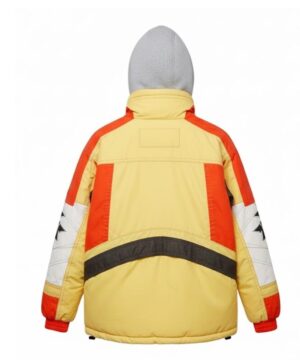 Bold multicolor jacket inspired by Timothée Chalamet’s underground tournament style