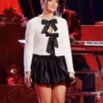 The Voice S28 Gina Mile Sequin Black Bow Top