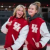 University of Houston red and white varsity jacket with classic college style
