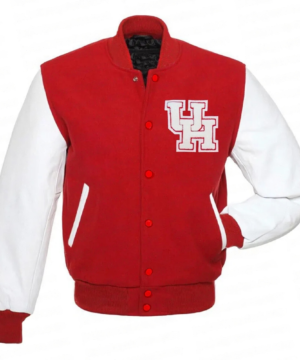 Houston Cougars red white varsity jacket for men and women