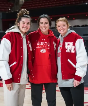 Houston University red white letterman varsity jacket premium quality