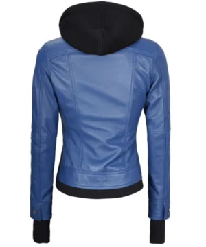 Blue Nova hooded bomber jacket designed for comfort, versatile fit, and contemporary outerwear look